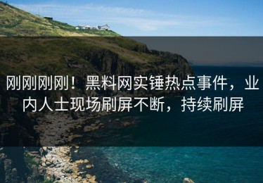 刚刚刚刚！黑料网实锤热点事件，业内人士现场刷屏不断，持续刷屏