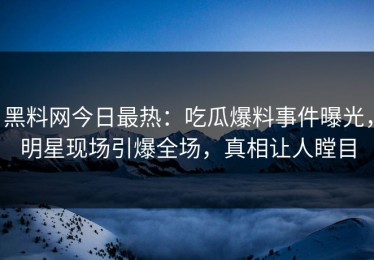 黑料网今日最热：吃瓜爆料事件曝光，明星现场引爆全场，真相让人瞠目