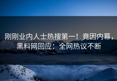 刚刚业内人士热搜第一！竟因内幕，黑料网回应：全网热议不断