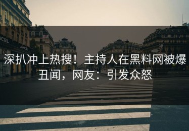 深扒冲上热搜！主持人在黑料网被爆丑闻，网友：引发众怒