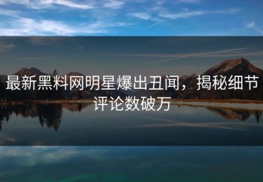 最新黑料网明星爆出丑闻，揭秘细节评论数破万