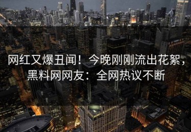 网红又爆丑闻！今晚刚刚流出花絮，黑料网网友：全网热议不断