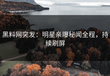 黑料网突发：明星亲曝秘闻全程，持续刷屏