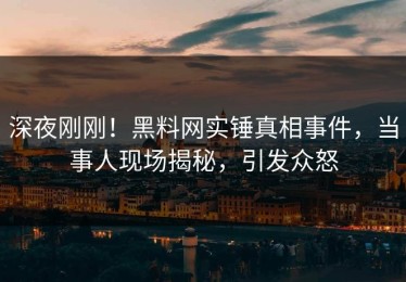 深夜刚刚！黑料网实锤真相事件，当事人现场揭秘，引发众怒