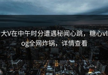大V在中午时分遭遇秘闻心跳，糖心vlog全网炸锅，详情查看