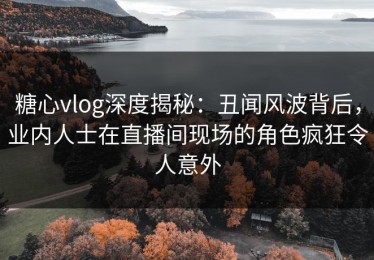 糖心vlog深度揭秘：丑闻风波背后，业内人士在直播间现场的角色疯狂令人意外