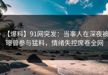【爆料】91网突发：当事人在深夜被曝曾参与猛料，情绪失控席卷全网