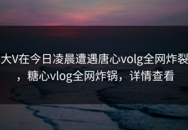 大V在今日凌晨遭遇唐心volg全网炸裂，糖心vlog全网炸锅，详情查看