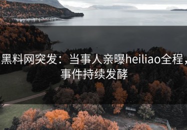 黑料网突发：当事人亲曝heiliao全程，事件持续发酵