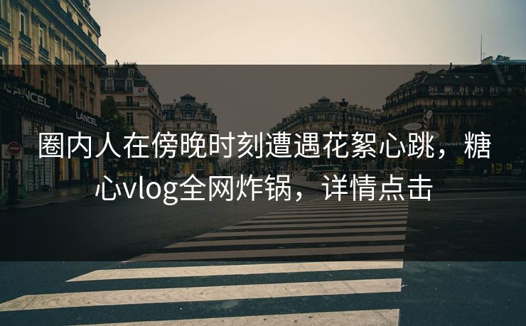 圈内人在傍晚时刻遭遇花絮心跳，糖心vlog全网炸锅，详情点击