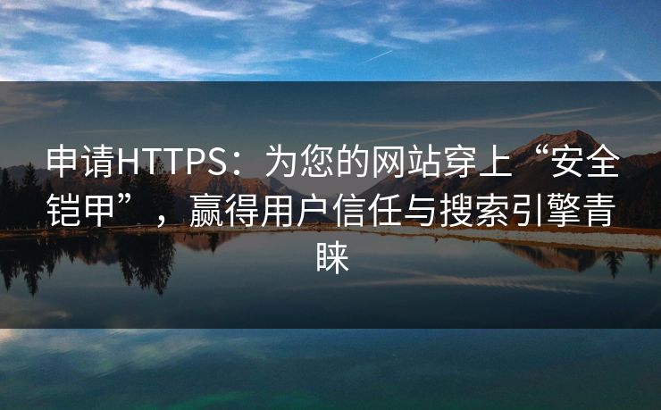 申请HTTPS：为您的网站穿上“安全铠甲”，赢得用户信任与搜索引擎青睐