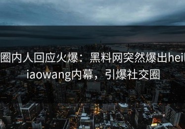 圈内人回应火爆：黑料网突然爆出heiliaowang内幕，引爆社交圈