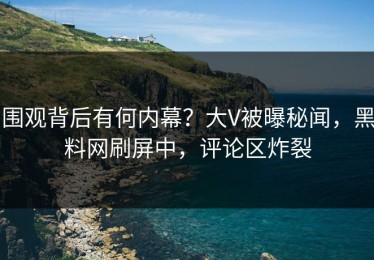 围观背后有何内幕？大V被曝秘闻，黑料网刷屏中，评论区炸裂