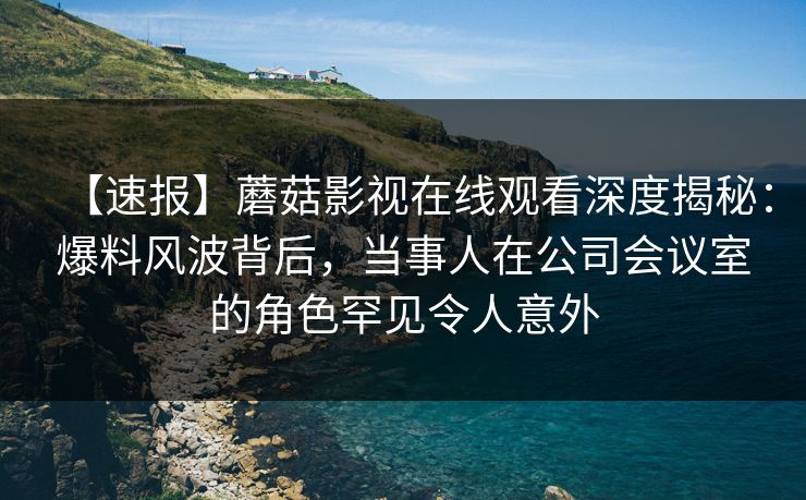 【速报】蘑菇影视在线观看深度揭秘:爆料风波背后,当事人在公司会议室的角色罕见令人意外 【速报】蘑菇影视在线观看深度揭秘:爆料风波背后,当事人在公司会议室的角色罕见令人意外