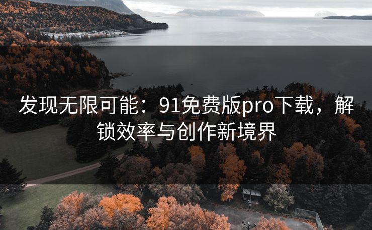 发现无限可能：91免费版pro下载，解锁效率与创作新境界